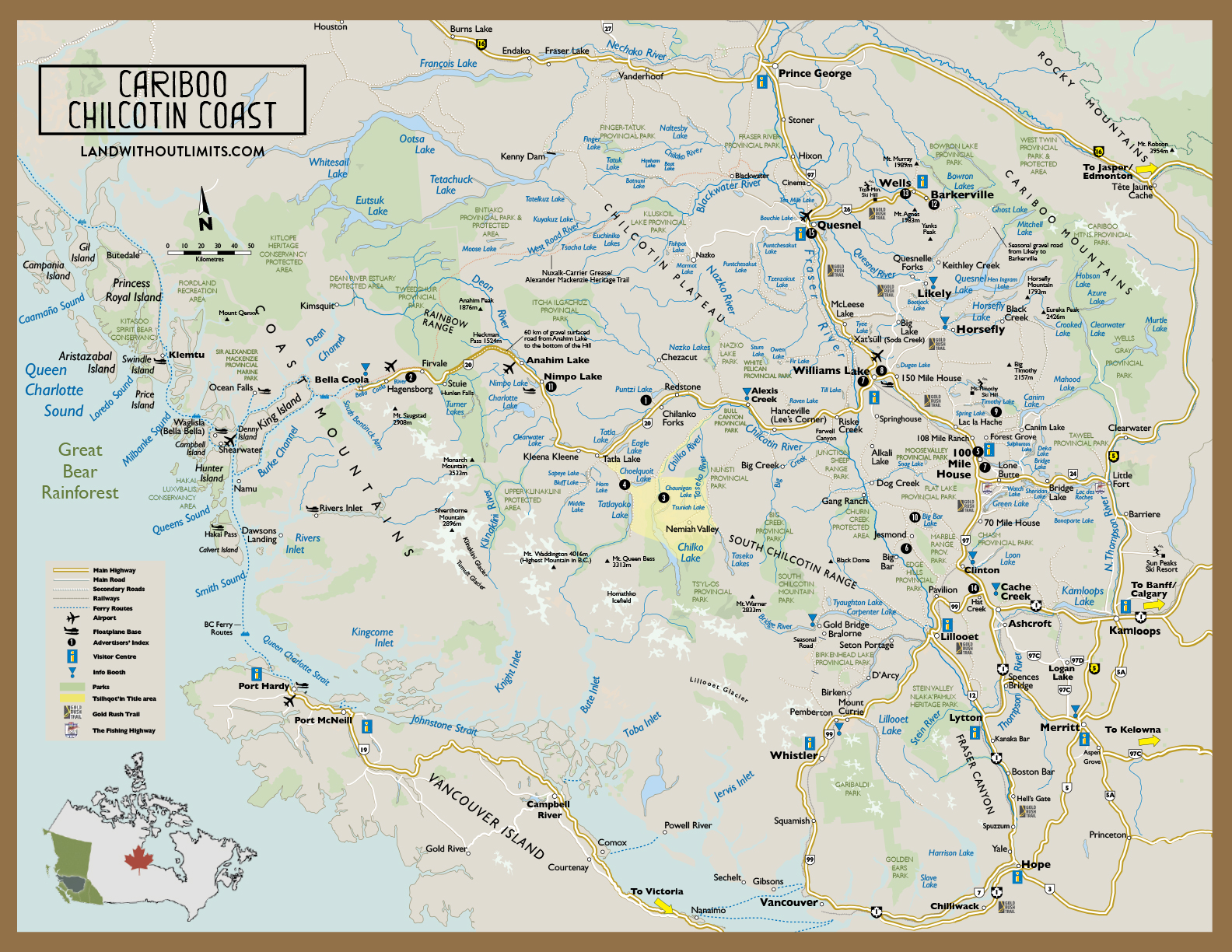 Cariboo Chilcotin Coast Map